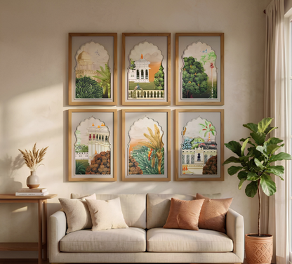 Heritage Indian Palace Jharokha Wall Art – 6-Piece