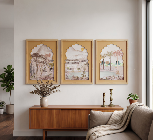 Vintage Heritage Indian Palace Wall Art – 3-Piece