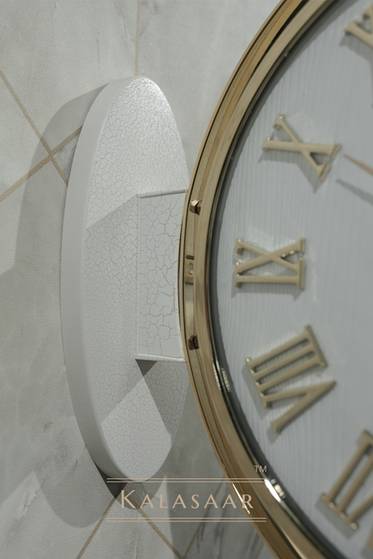 Elegant White Double-Sided Clock with Deer Accent