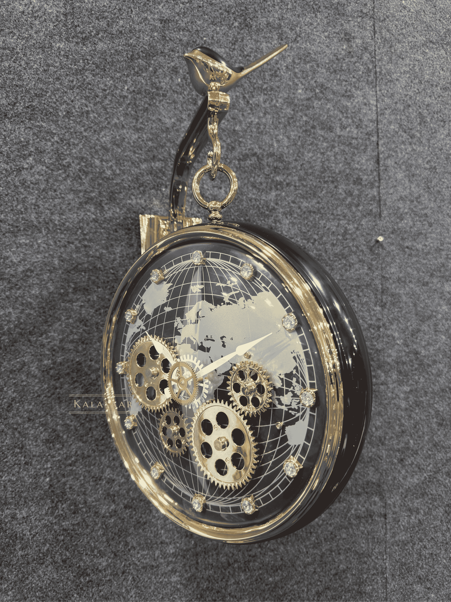 Kalasaar Decor Premium Dual-Sided Moving Gear Wall Clock