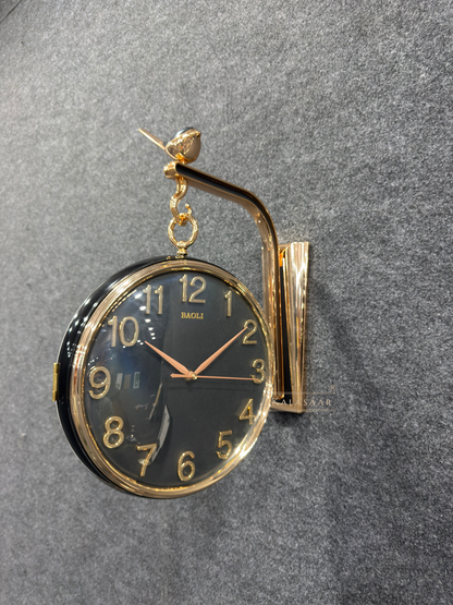 Royal Heritage Dual-Sided Station Clock – Real Working Mechanical Gears & Gold Finish