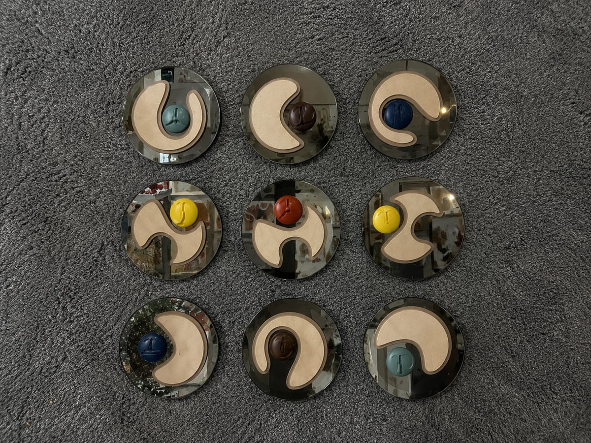 The Eclipse Horizon Series – 9-Piece Handcrafted Circular Mirror & Sand Art Gallery Set