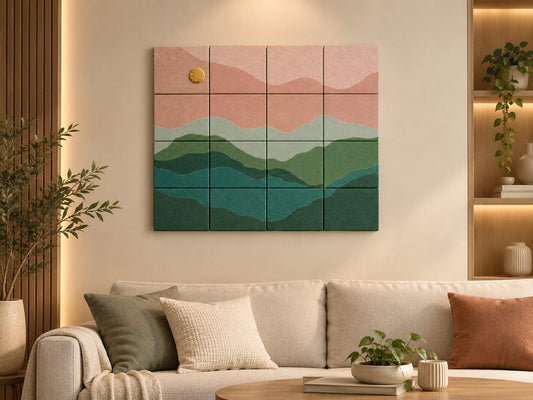 Contemporary Modular 3D Plaster Art – 16-Piece