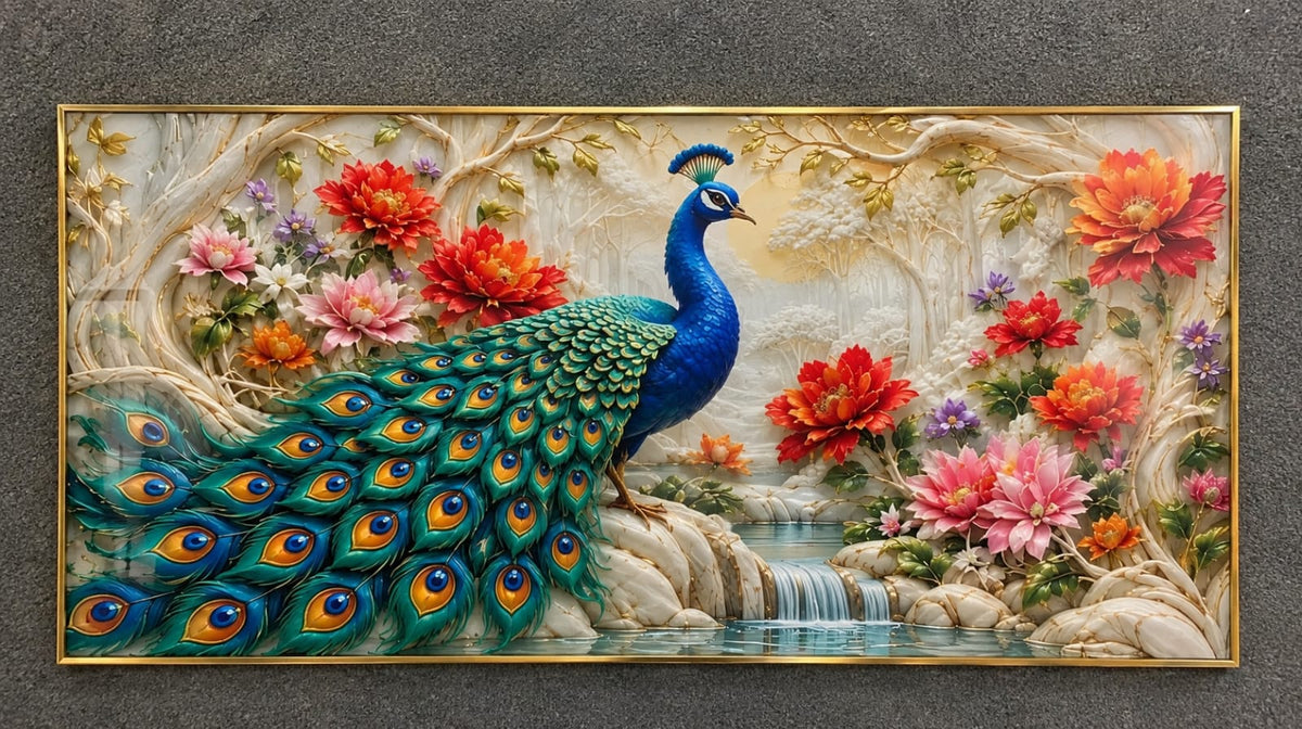 Imperial Eden Peacock LED Crystal Painting