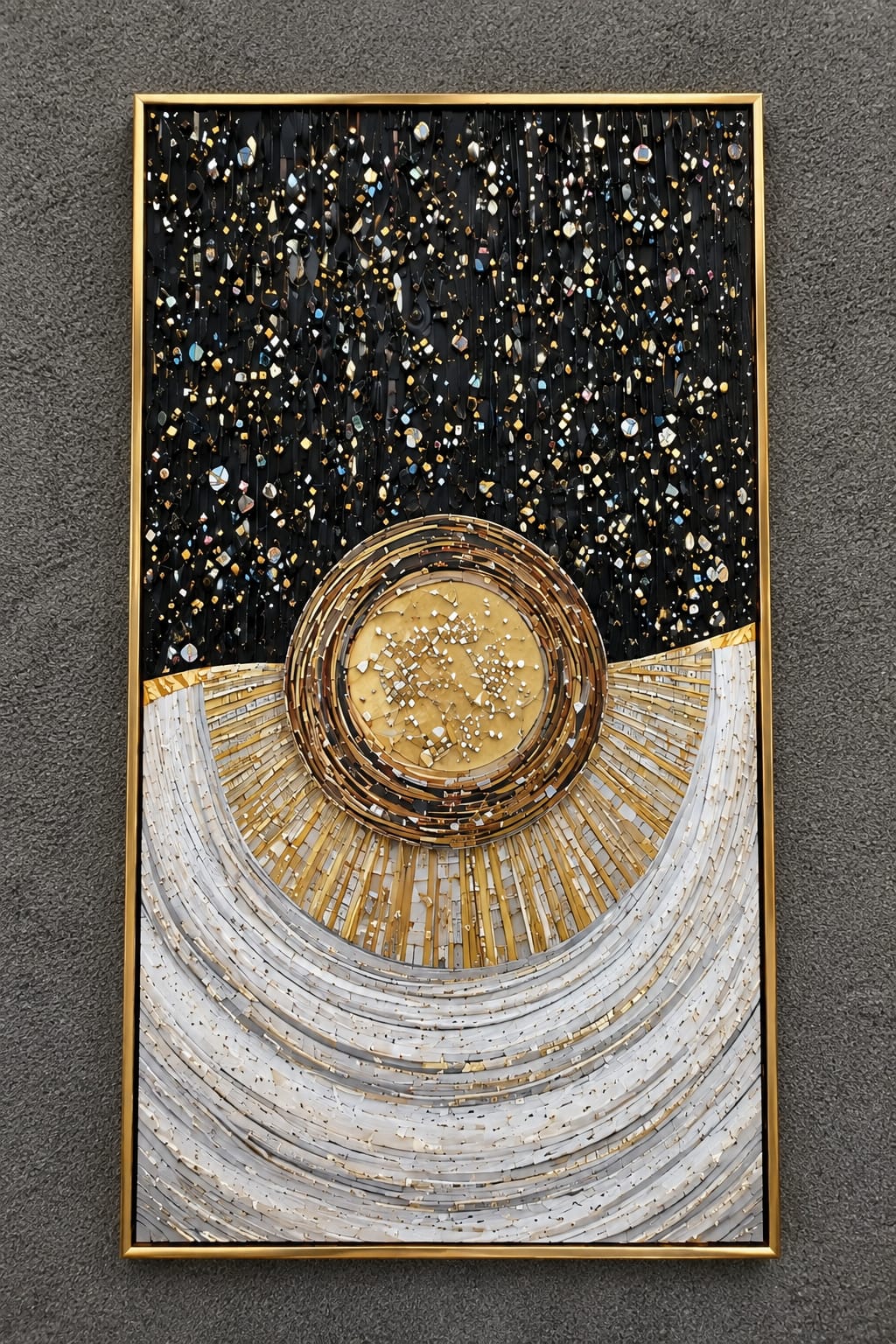Celestial Eclipse Abstract LED Crystal Painting