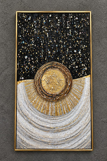 Celestial Eclipse Abstract LED Crystal Painting
