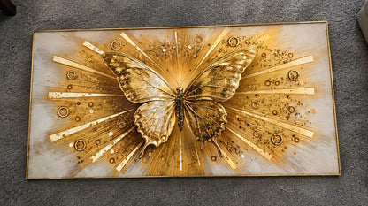 Golden Monarch Radiance LED Crystal Painting