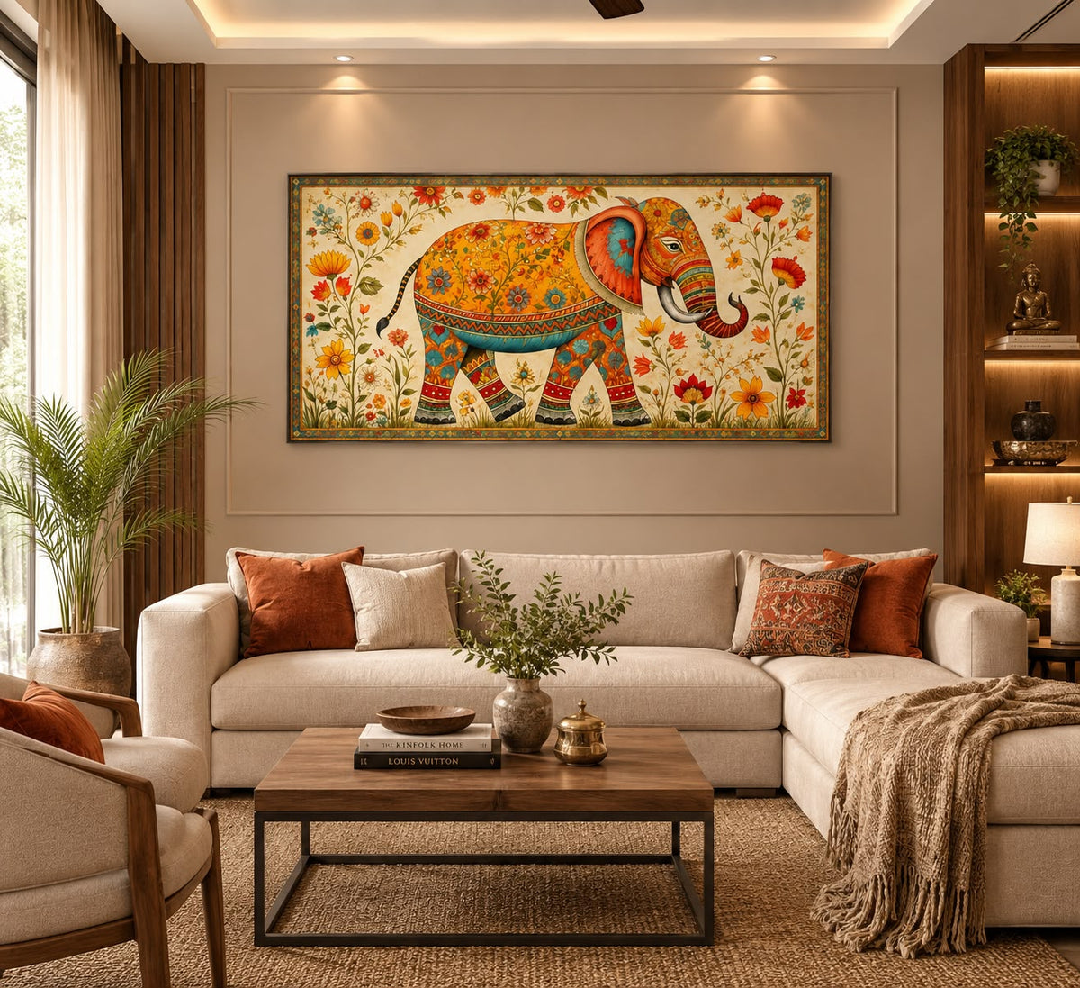 Royal Festive Elephant LED Crystal Painting