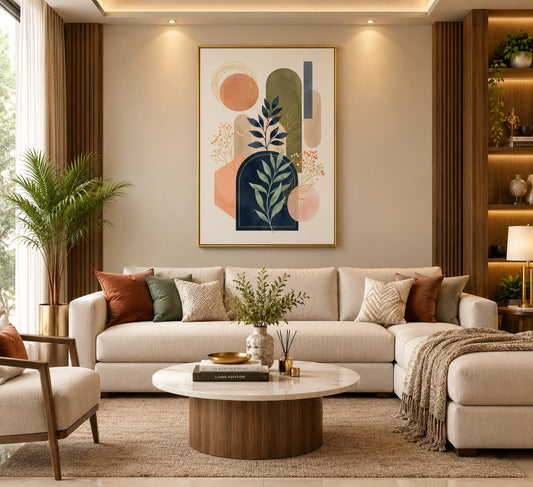 Modern Terracotta Botanical LED Crystal Painting