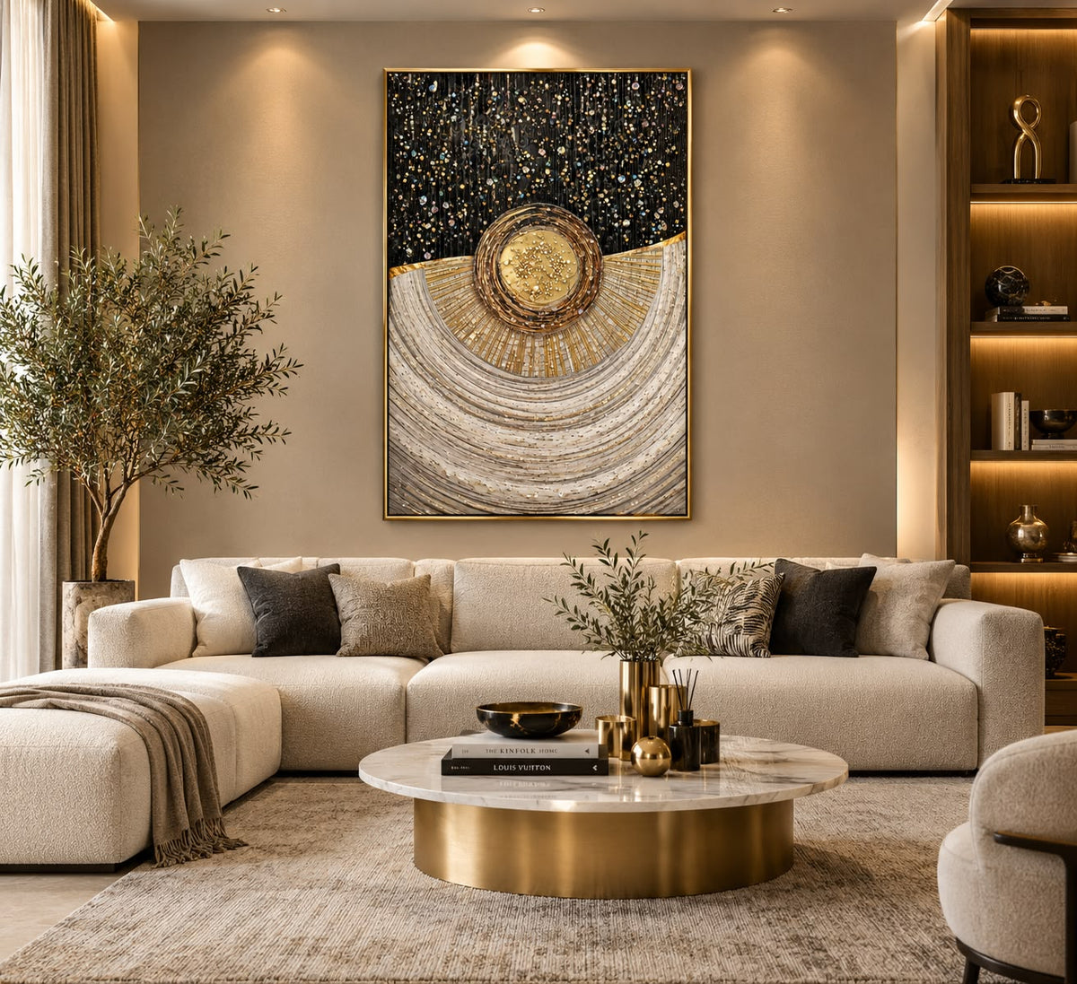 Celestial Eclipse Abstract LED Crystal Painting