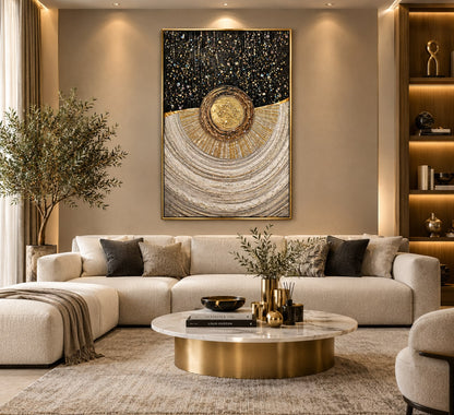 Celestial Eclipse Abstract LED Crystal Painting