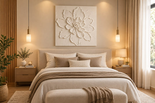 Ivory Blossom – Elegant Handmade Textured Floral Art