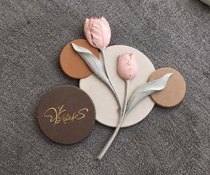 Blush Tulip Elegance 3D Floral Relief Wall Art with LED Lights