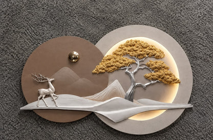 Luxury 3D Nature Relief Wall Art with LED Lights