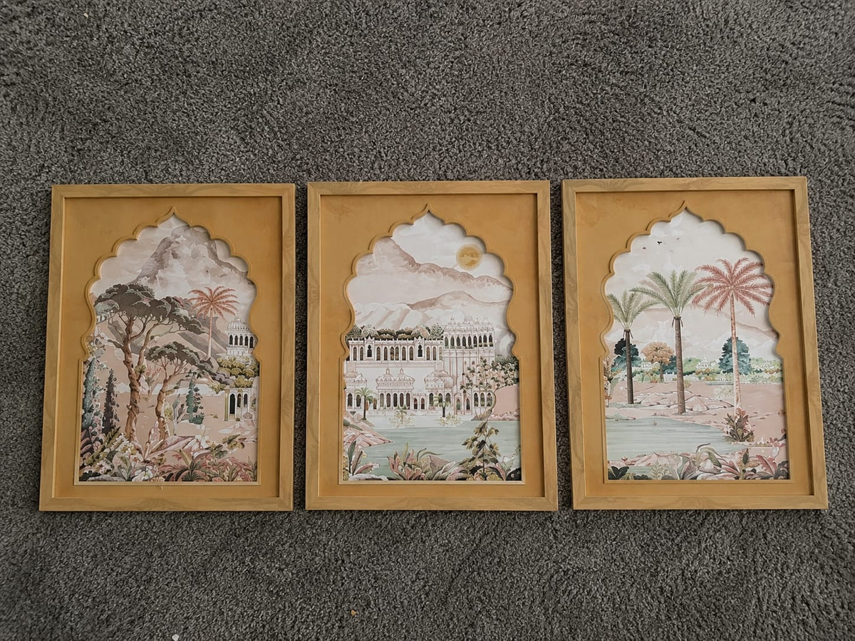 Vintage Heritage Indian Palace Wall Art – 3-Piece