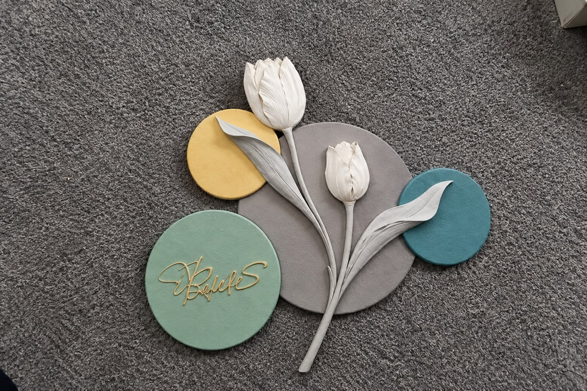 3D Relief Floral Wall Art with LED Lights