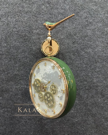 Kalasaar Decorative Double-Sided Wall Clock with Sparrow – Premium Home Décor