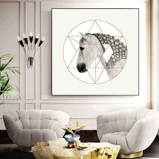 ANIMALS HORSE HEAD MODULAR PICTURES WALL PRINT PICTURES FOR LIVING ROOM