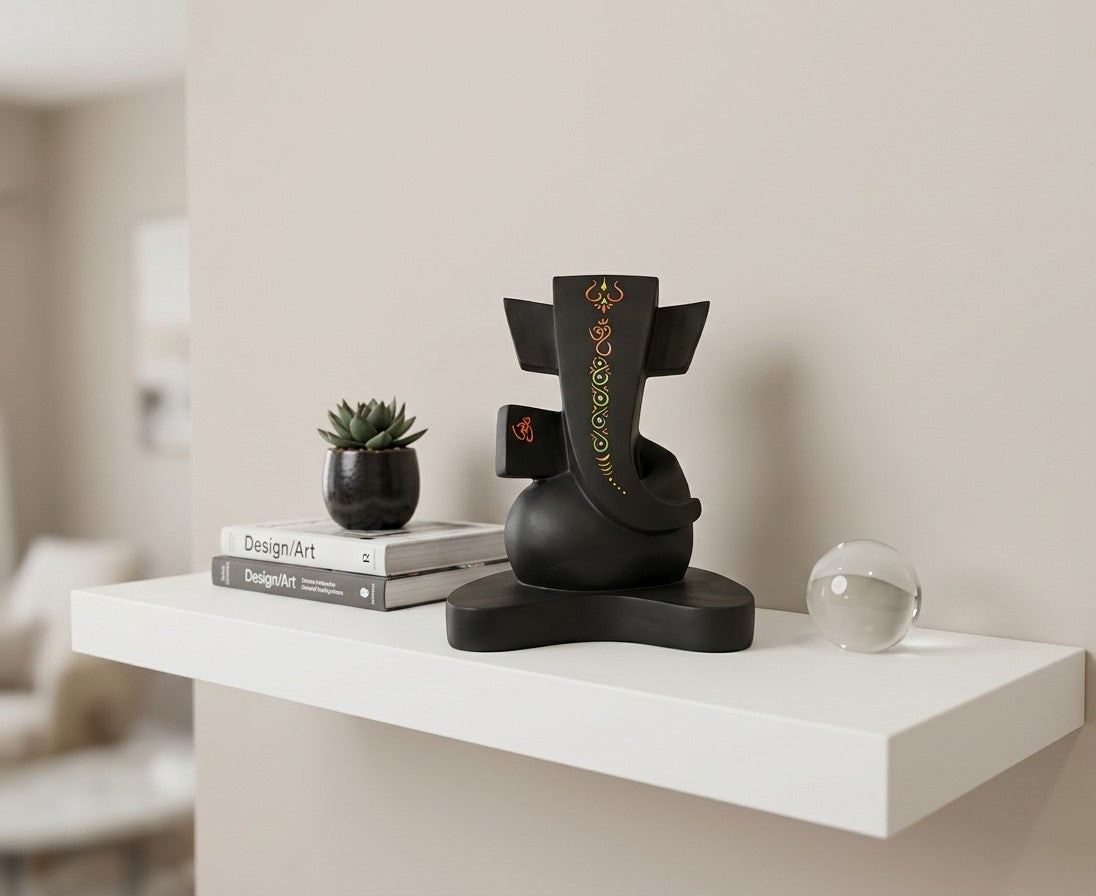 Matte Black Ganesha Artifact