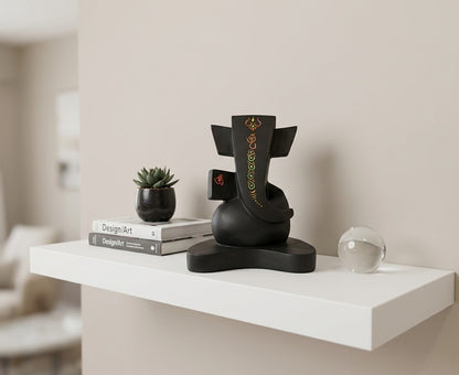 Matte Black Ganesha Artifact