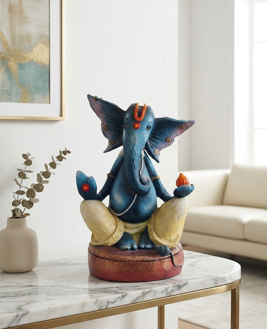Divine Indigo Ganesha Artifact