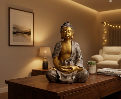 Antique Gold Meditating Buddha Artifact