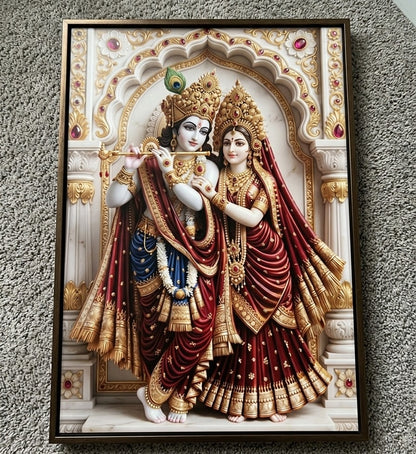 Divine Eternal Love Radha Krishna LED Crystal Painting