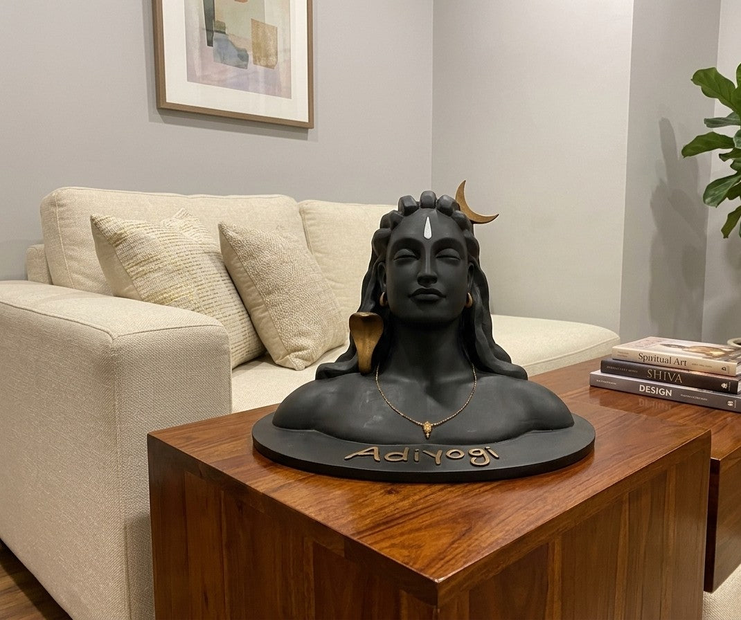 Matte Black Adiyogi Shiva Artifact