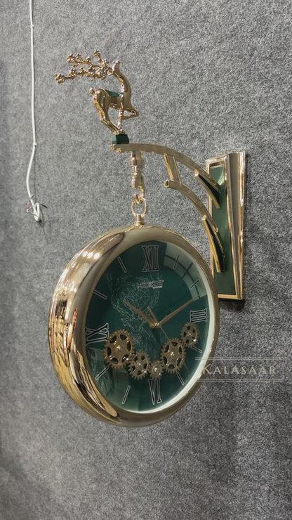 Luxury Double-Sided Mechanical Gear Clock
