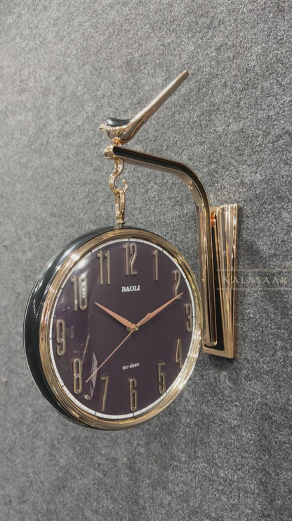 Kalasaar Decor Premium Dual-Sided Moving Gear Wall Clock
