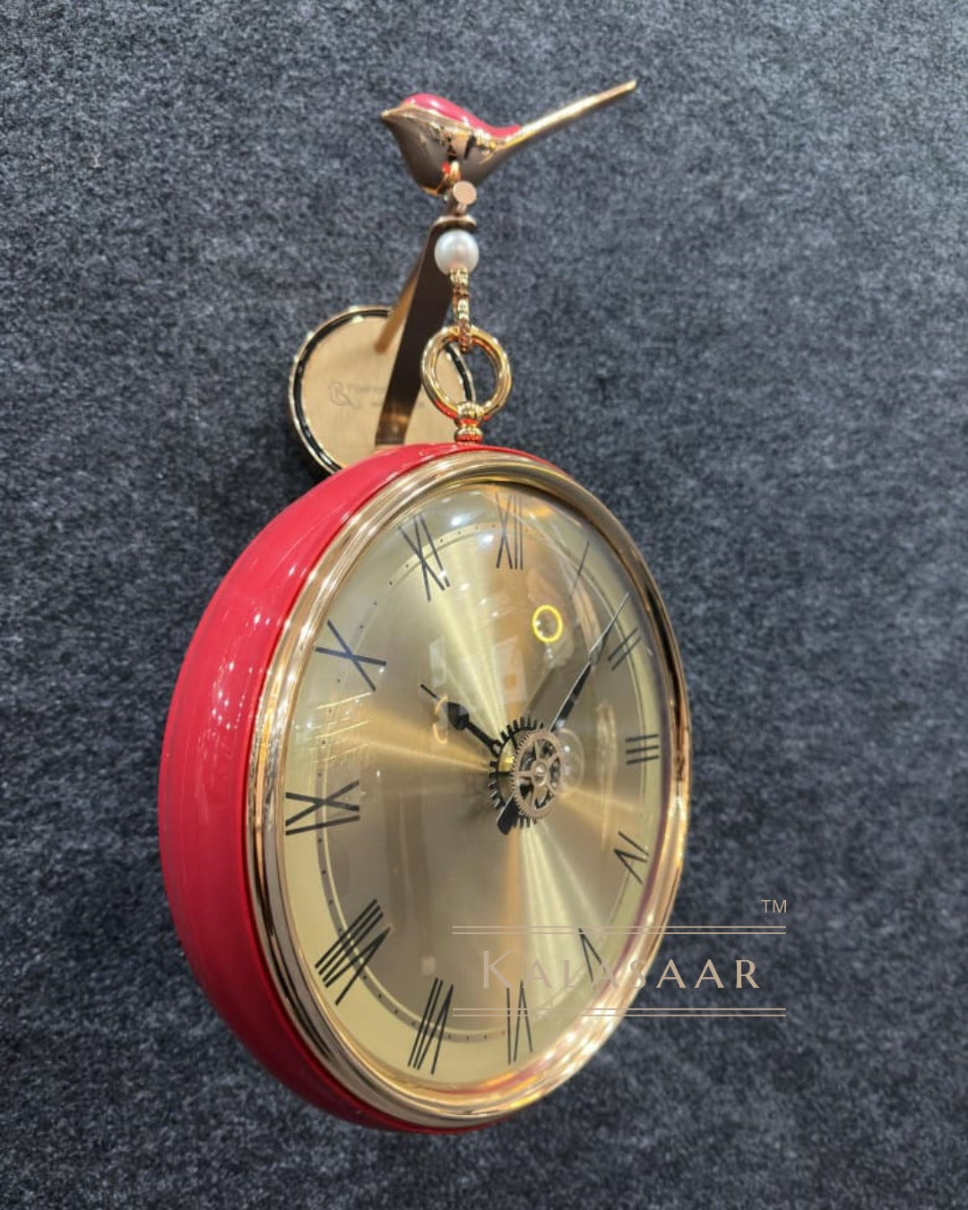 Kalasaar Decorative Red Double-Sided Clock
